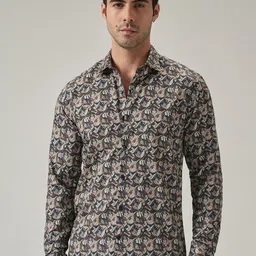 Banana Club Men Classic Slim Fit Tropical Printed Casual Shirt-picture-35