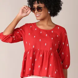 V-Mart Women Conversational Printed Round Neck Cotton Top-picture-19