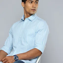 Flying Machine Pure Cotton Slim Fit Striped Casual Shirt-image-75