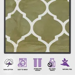 Trance Home Linen Green & White Set of 4 Floral Door Curtain image 3