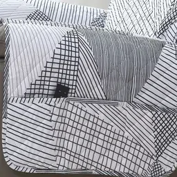 HOKIPO White & Grey Printed Polyester 1 Piece Sofa Cover image 2