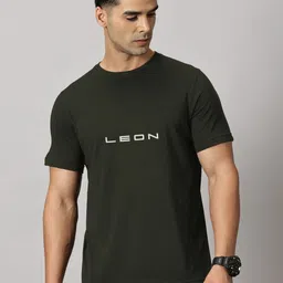 LEON Typography Printed Round Neck Cotton T-shirt-picture-24