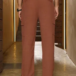 Campus Sutra Men Regular Fit Mid-Rise Comfort Pleated Cargo image 4