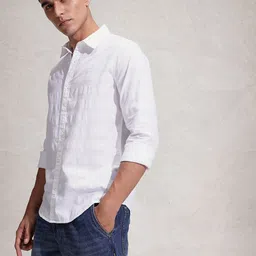 WROGN Pure Cotton Self Striped Casual Shirt image 2
