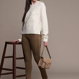 Label Ritu Kumar Women Off White Pullover Sweater-picture-24