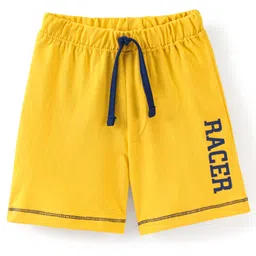 Babyhug Cotton Jersey Knit Knee Length Shorts Text Print- Yellow-picture-20