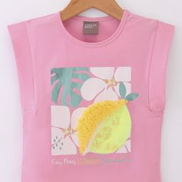 Little Kangaroos  100% Cotton Knit  Sleeveless Top Floral Print - Pink-picture-31