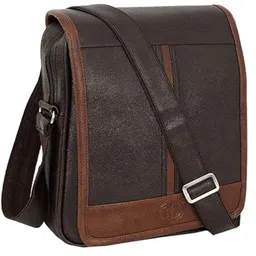 Storite Stylish PU Leather Messenger Sling Cross Body Travel & Office One Side Shoulder Bag - Dark Brown-image-76