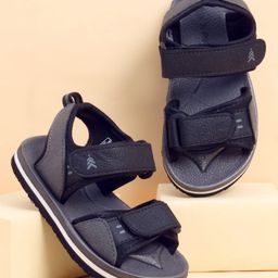 Pine Kids Solid Sandals With Velcro Closure - Black & Grey-picture-44