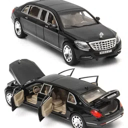 Magicwand 1:24 Scale Die-Cast MayYbach Pullman Pull Back Sedan with Music & Lights 1 Pc Cherry or Black image 1