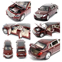 Magicwand 1:24 Scale Die-Cast MayYbach Pullman Pull Back Sedan with Music & Lights 1 Pc Cherry or Black image 2