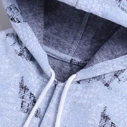 CUTOPIES Cotton Full Sleeves Abstract Printed Hoodie - Blue image 4