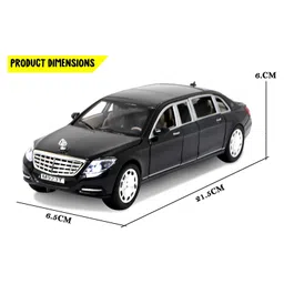 Magicwand 1:24 Scale Die-Cast MayYbach Pullman Pull Back Sedan with Music & Lights 1 Pc Cherry or Black image 3