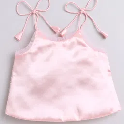 Many frocks & Woven Sleeveless Floral Applique Detailed Sequins Embellished Top & Palazzo Set - Pink image 4