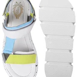 Shoetopia Colour Blocked Sandals - White image 5