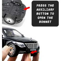 Magicwand 1:24 Scale Die-Cast MayYbach Pullman Pull Back Sedan with Music & Lights 1 Pc Cherry or Black image 4