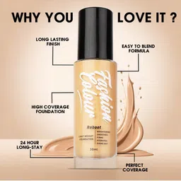 Fashion Colour Reboot Long Lasting Matte Liquid Foundation - 30 ml- Shade- 01 image 5