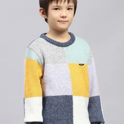 Monte Carlo Boys Self Design Colourblocked Woollen Pullover Sweater image 3
