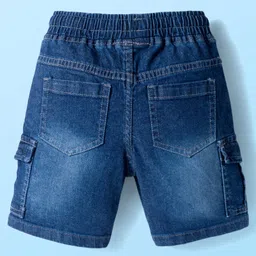 Babyhug Cotton Woven Half Sleeves Shirt & Short Set With Vehicle Print - White & Blue image 5