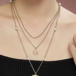 Bohey by KARATCART Gold-Plated Layered Chain image 1