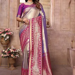 Rare Bello Woven Design Zari Tissue Handloom Saree-picture-35