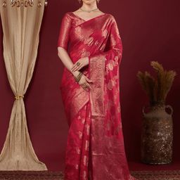 DIVASTRI Ethnic Motifs Zari Organza Saree-picture-6