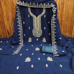 KALINI Embroidered Unstitched Dress Material image 2