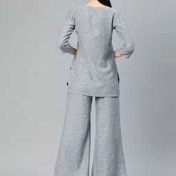 Cottinfab Women Solid Top with Palazzos image 2