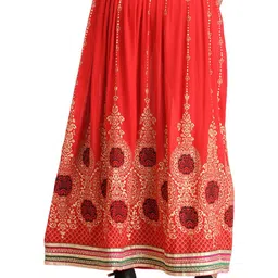 Exotic India Embellished Printed Flared Maxi A-Line Skirt image 2