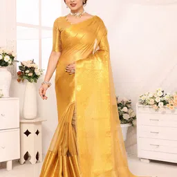 KALINI Woven Design Zari Tissue Banarasi Saree image 1