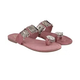 Stylestry Girls Embellished Ethnic One Toe Flats-picture-48