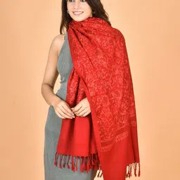 BAISA Floral Woven Design Pure Woolen Shawl image 4