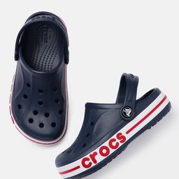 Crocs Kids Navy Blue Bayaband Solid Clogs-picture-0