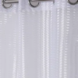 BELLA TRUE White 4 Pieces Self Design Window Curtains image 5