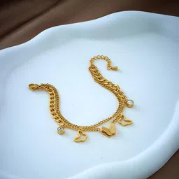 GOLDIWALA Stainless Steel Gold-Plated Artificial Stones Studded Wraparound Bracelet image 4