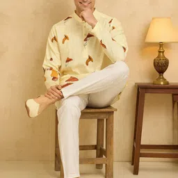 SHAHI ACHKAN Men Ethnic Motifs Printed Kurta with Pyjamas image 4