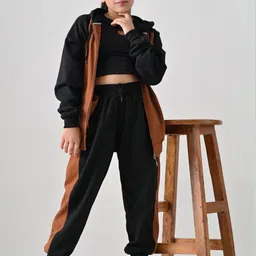 BAESD Girls Colourblocked Hooded Long Sleeves Tracksuit image 2