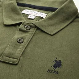 U.S. Polo Assn. Brand Logo Print Polo Collar Pure Cotton T-shirt image 4