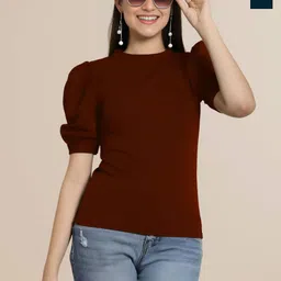 Mast & Harbour Women Pack Of 2 Puff Sleeve Peplum Top-picture-11