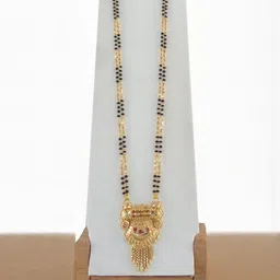 Ramdev Art Fashion Jwellery Gold-Plated Artificial Stones and Beads Mangalsutra-image-18