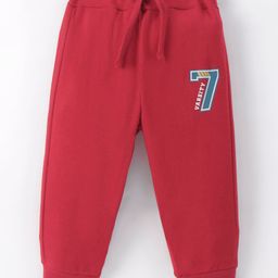 Zero Interlock Knit Full Length Lounge Pant With Number Print-Red-picture-22