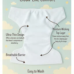 KIDS BASIC Reusable Baby Cloth Diapers With Fun Prints Washable Diaper Nappy - Yellow image 3