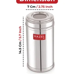 HAZEL Stainless Steel Kitchen Container 500ml with Transparent See-Through Lid | Airtight Spice & Dry Fruit Storage Jar image 3
