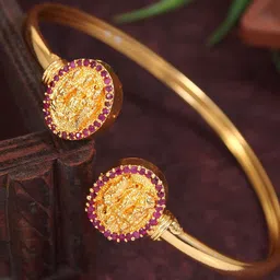 House of Pataudi Women Brass American Diamond Gold-Plated Bangle-Style Bracelet-image-97
