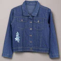 Purple United Kids Girls Floral Patchwork Denim Jacket-image-29