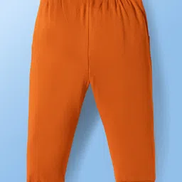 Babyoye 100% Cotton Interlock Knit Full Sleeves T-Shirt & Lounge Pant Set with Tiger Print - Rust Orange & Cream image 5