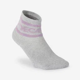 decathlon Ankle socks, purple beige grey, pack of 3 image 4