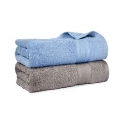 MYTRIDENT Blue & Charcoal 2 Pieces Super Absorbent Pure Cotton 500 GSM Bath Towel-picture-11