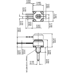 Vishay Panel Mount, Through Hole Rotary Potentiometer 500 mW Power 1 kΩ Resistance Pin Terminal, 14820F0GJSX13102KA image 4