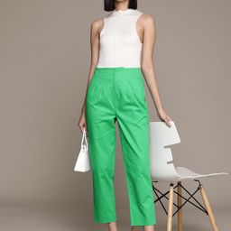 Label Ritu Kumar Women Solid Slim Fit Trousers-picture-40